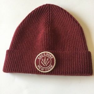 RAG AND BONE CHARLIE BEANIE WOOL RED OS NWOT